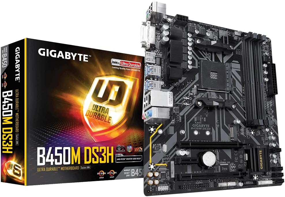 Gigabyte Ultra Durable B450M DS3H Desktop Motherboard - $64