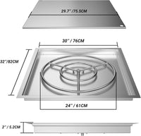 Skyflame 30" x 30" Square DIY Drop-in Firepit System Assembly Set - $145