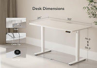 Electric Standing Desk, Adjustable Height Stand up Desk, 55x24 Inches Sit Stand - $120