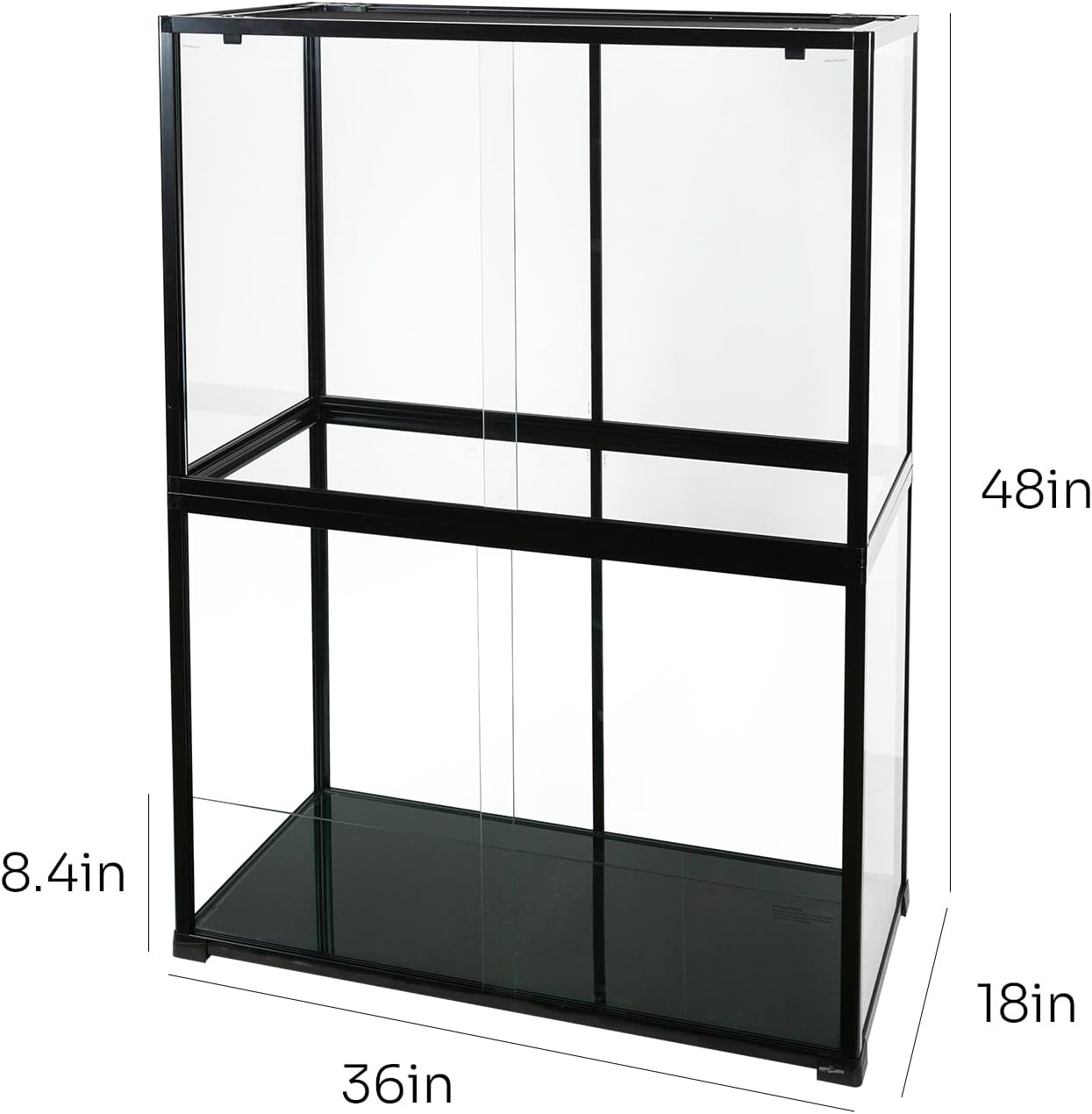 REPTIZOO 135 Gallon Glass Reptile Terrarium Tank, 36" x 18" x 48" - $335