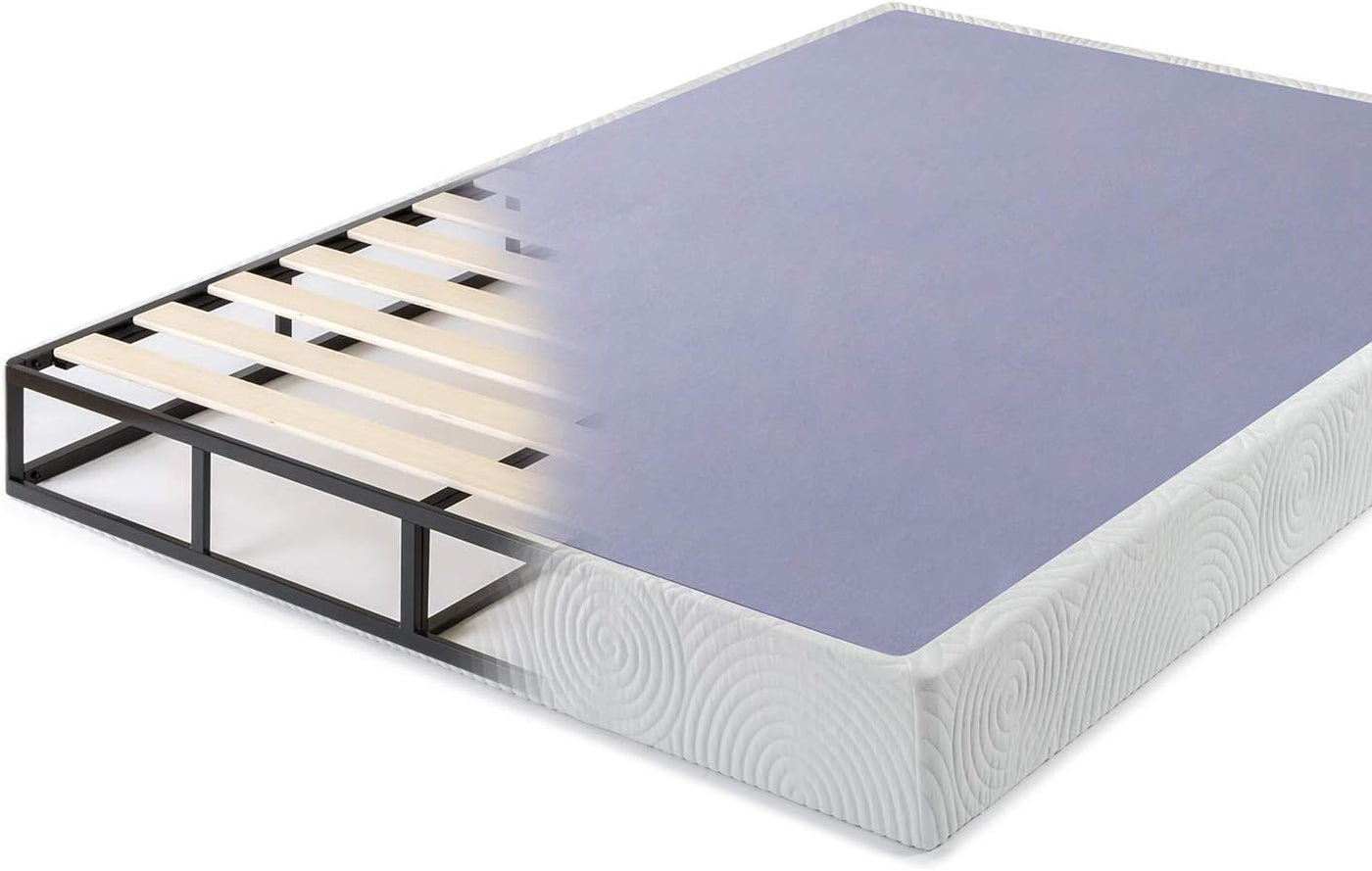 ZINUS Metal Box Spring with Wood Slats, 7.5 Inch Mattress Foundation, King - $110