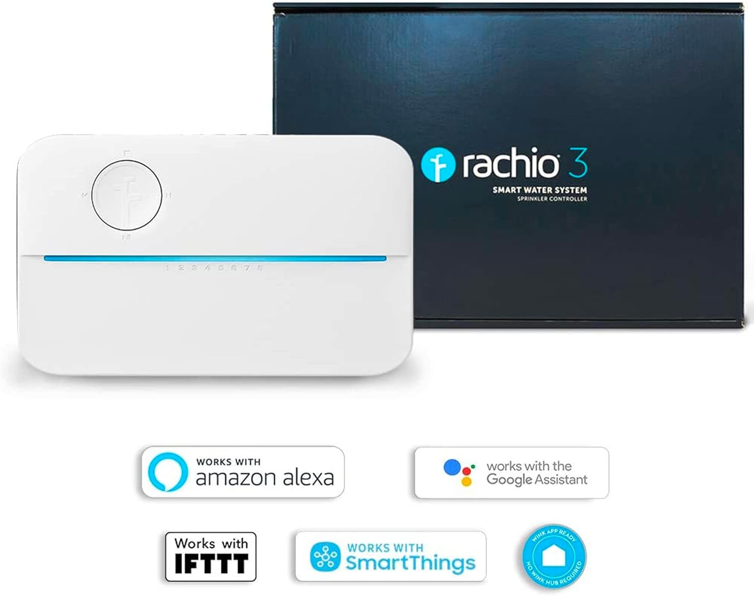 Rachio 3: 8 Zone Smart Sprinkler Controller (White) - $140