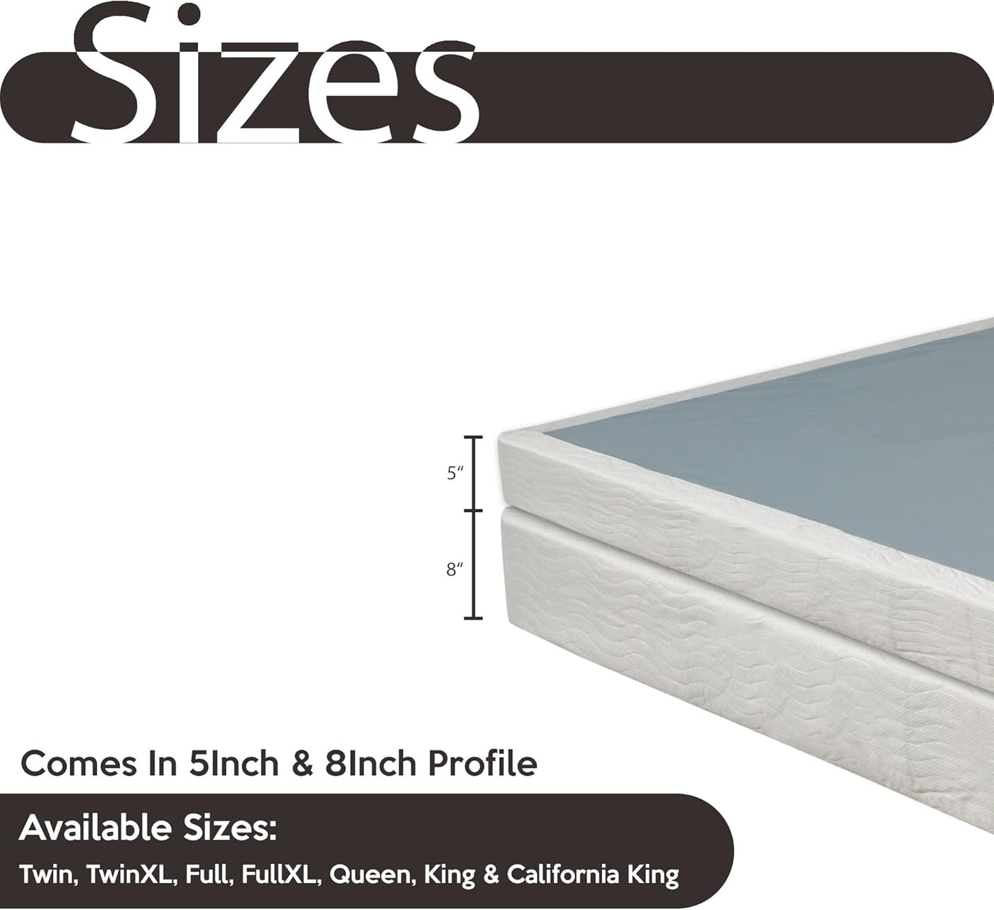 8-Inch Box Spring/Foundation for Mattress, Easy Assembly, Full XL, White - $95