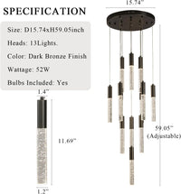 Round Black Chandelier, Modern Raindrop Hanging Lights (13 Lights) - $175