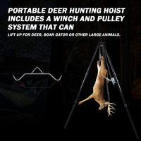 Game Hoist Tripod Deer Hunting Stand Rack with 500lb Capacity Deer Hanger - $70