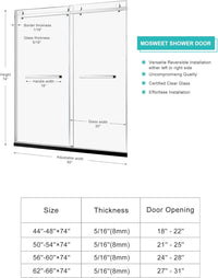 Milano Double Sliding Shower Door, 60 in.W x 74 in.H Framed Shower Door 5/16"(8mm) - $285