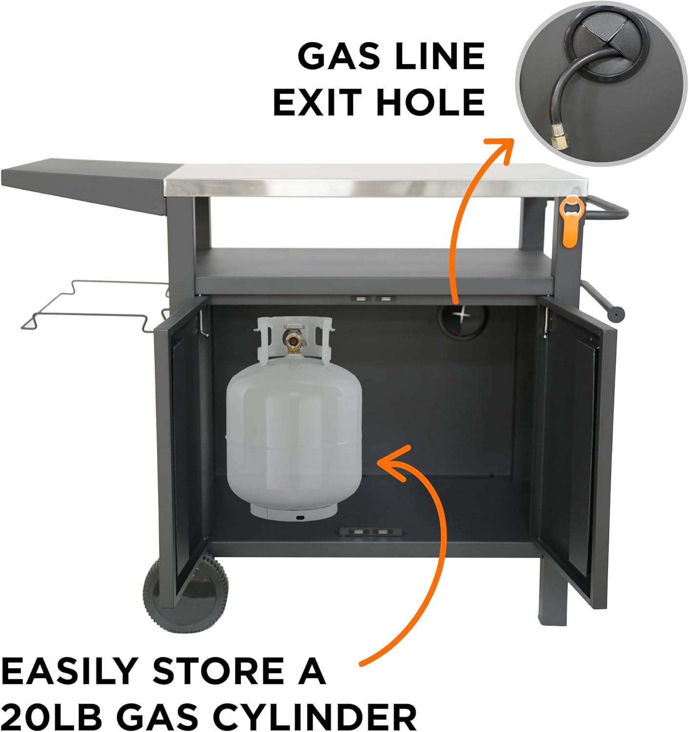 XL Grill Cart Outdoor with Storage - Modular BBQ Cart - $150