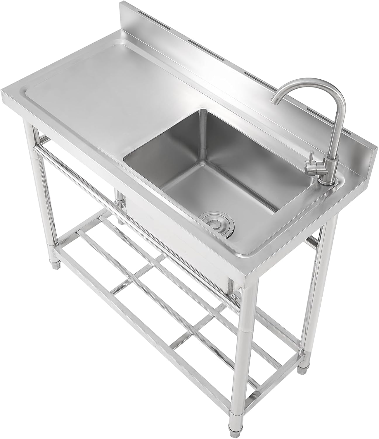 Stainless Steel Utility Sink Free Standing Single Bowl Set 47 Inches) - $190