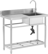 Stainless Steel Utility Sink Free Standing Single Bowl Set 47 Inches) - $190