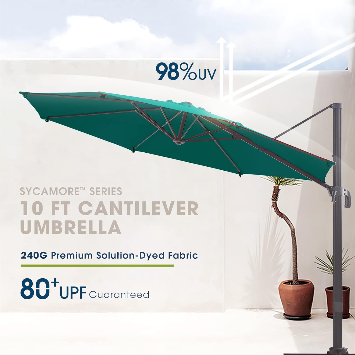 wikiwiki S Series Cantilever Patio Umbrellas 10 FT Outdoor Offset Umbrella/Fade - $120