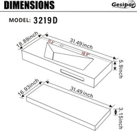 Gesipor 32"x19" Wall Mount Bathroom Vanity with Sink Stone Resin - $300