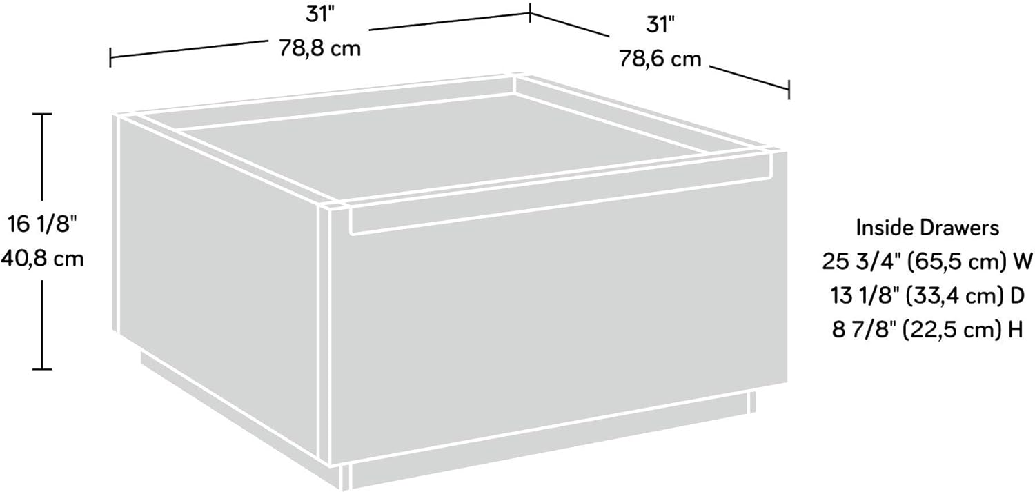 Sauder Manhattan Gate Coffee Table, L: 31.02" x W: 30.95" x H: 16.06" - $134