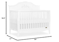 SweetPea Baby Jasmine 4-in-1 Convertible Crib in White, 3 Mattress Height Settings - $205