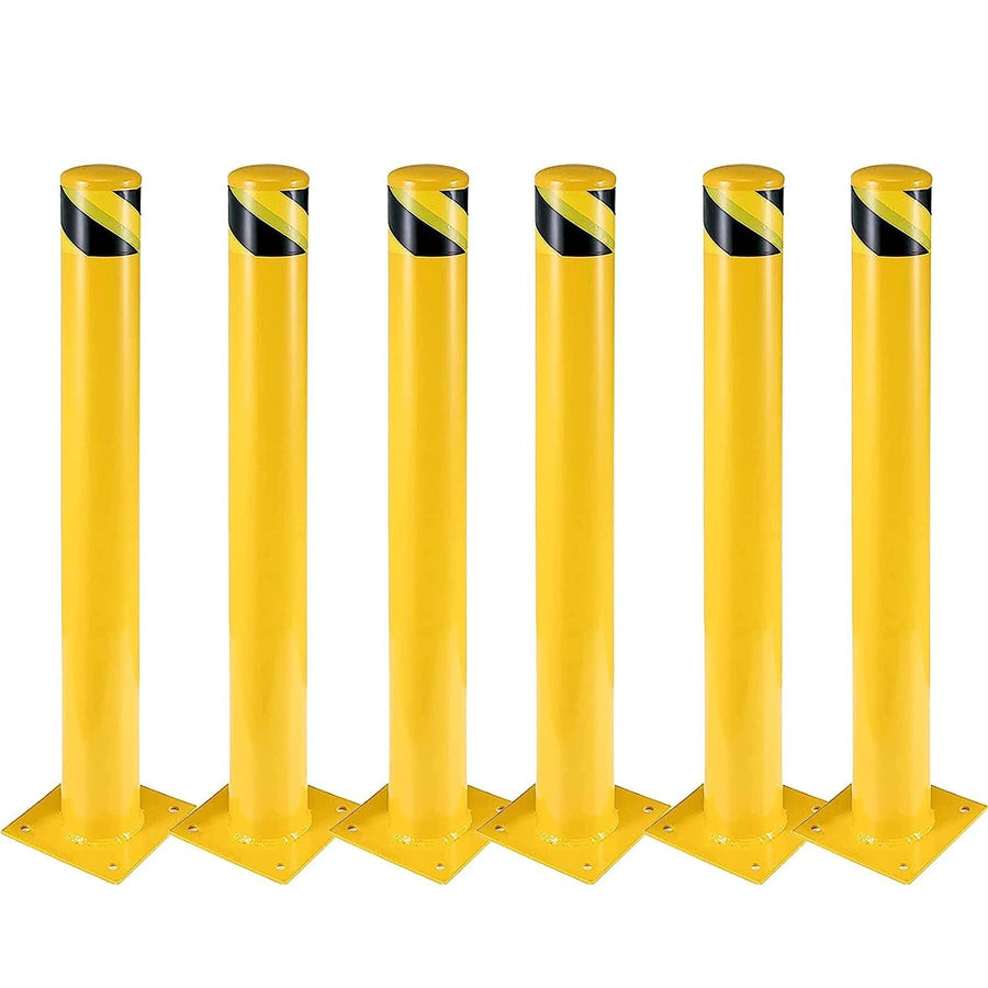 Safety Bollard 6 Packs, 48 Inch Height Bollard Post, 4.5 Inch Diameter - $220