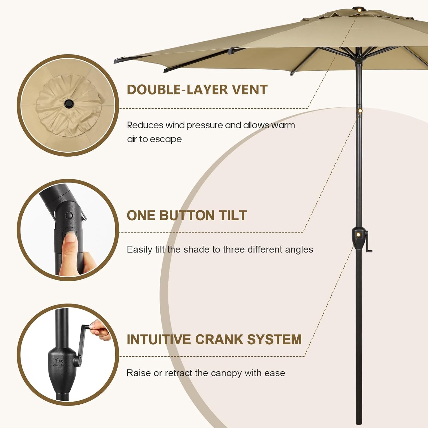 Abba Patio 9FT Lyon Outdoor Patio Umbrella Outdoor Table Umbrella - $30