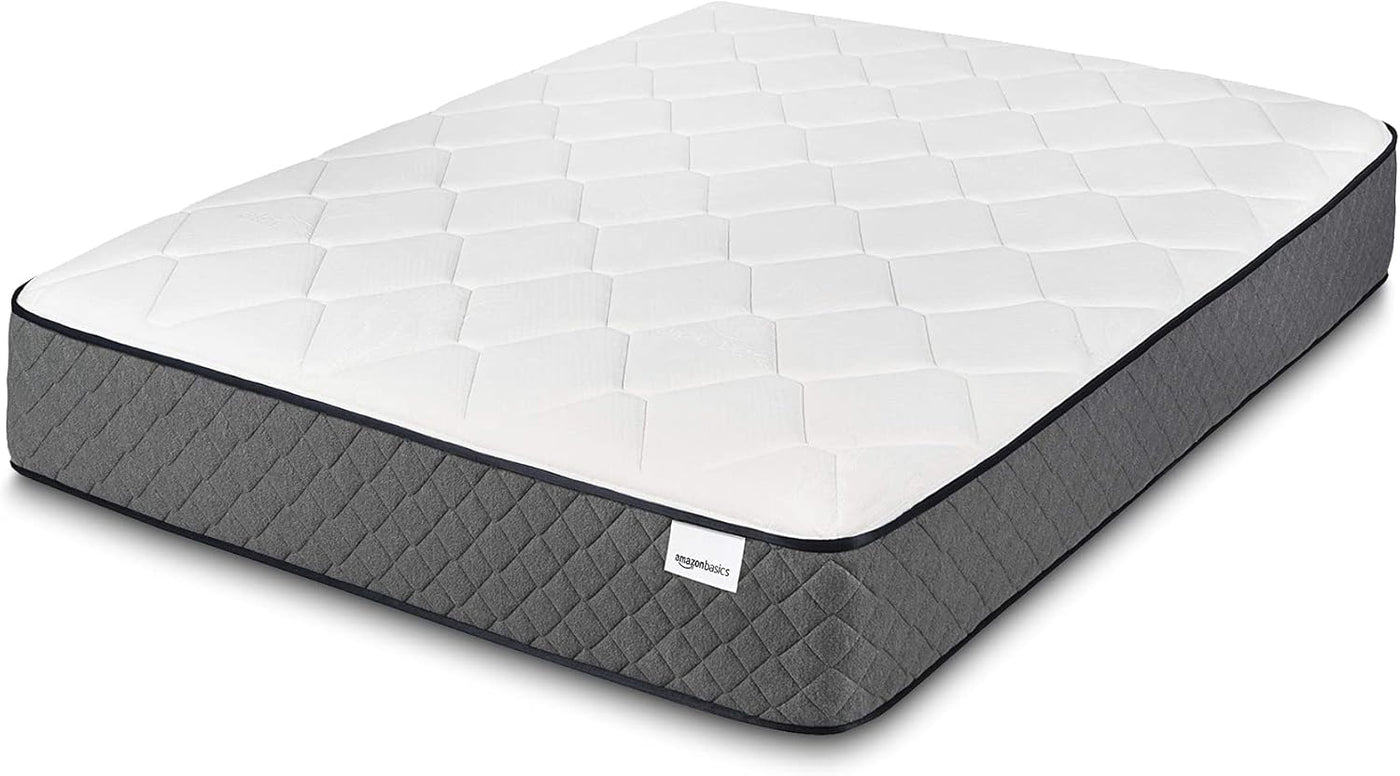 Amazon Basics Memory Foam Mattress, King Size Mattress, Hybrid, 12 Inch, White/Gray - $220