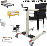 MOLUGAN Patient Lift Transfer Chair, Steel Portable Transport Wheelchair for Car - $280