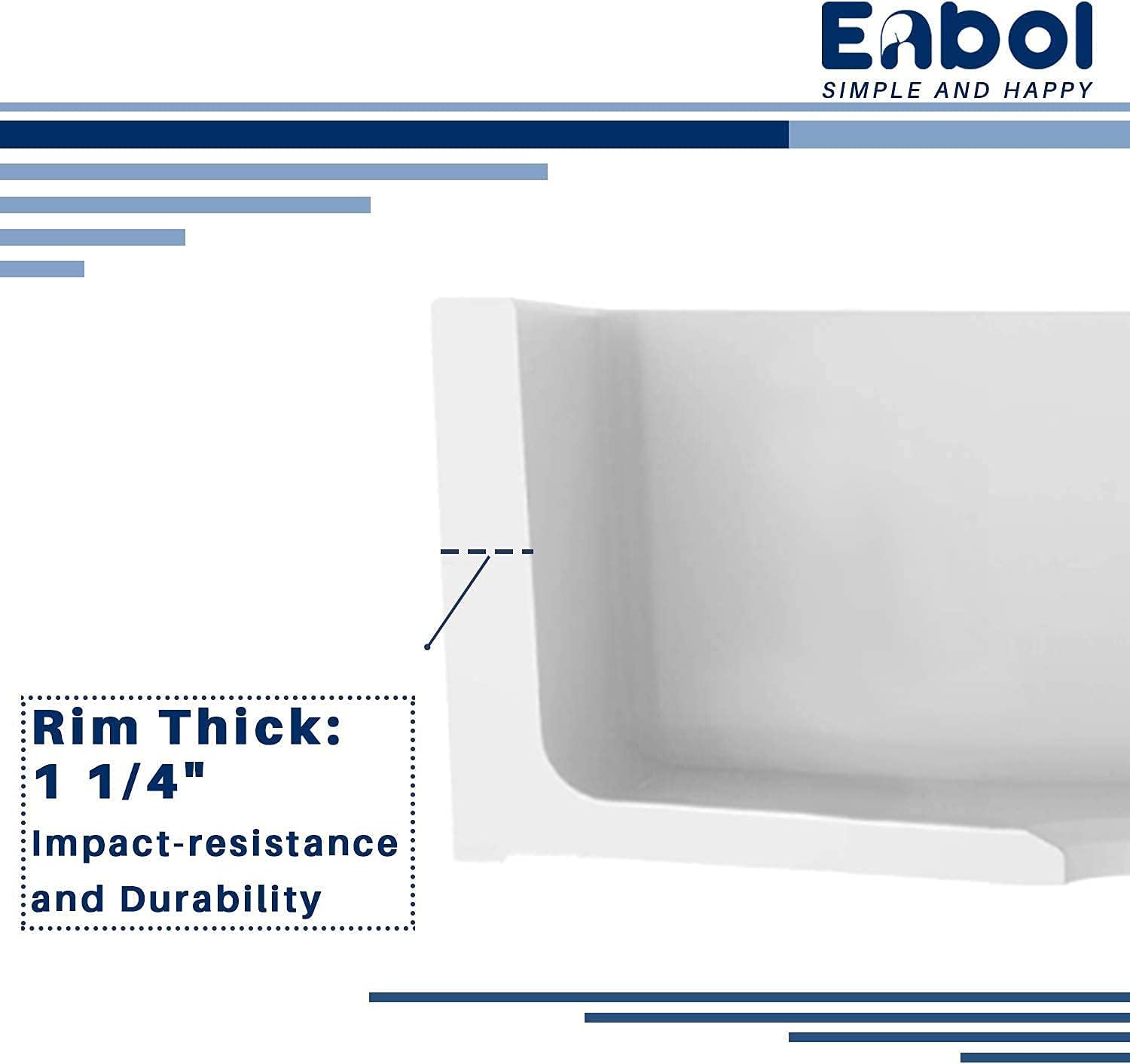 Enbol 24 Undermount Kitchen Sink - 24x18 inch Undermount White Porcelain - $150