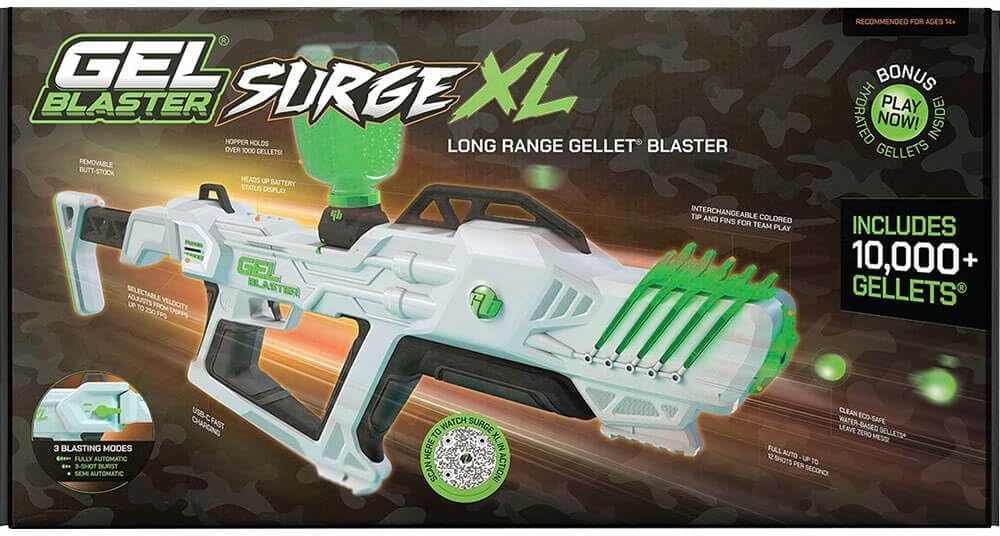 The Original Supersized Gel Blaster Surge XL - Extended 150+ Foot Range -  Toy Gel Blasters with Water Based Beads - Semi, Full-Auto, Triple Burst