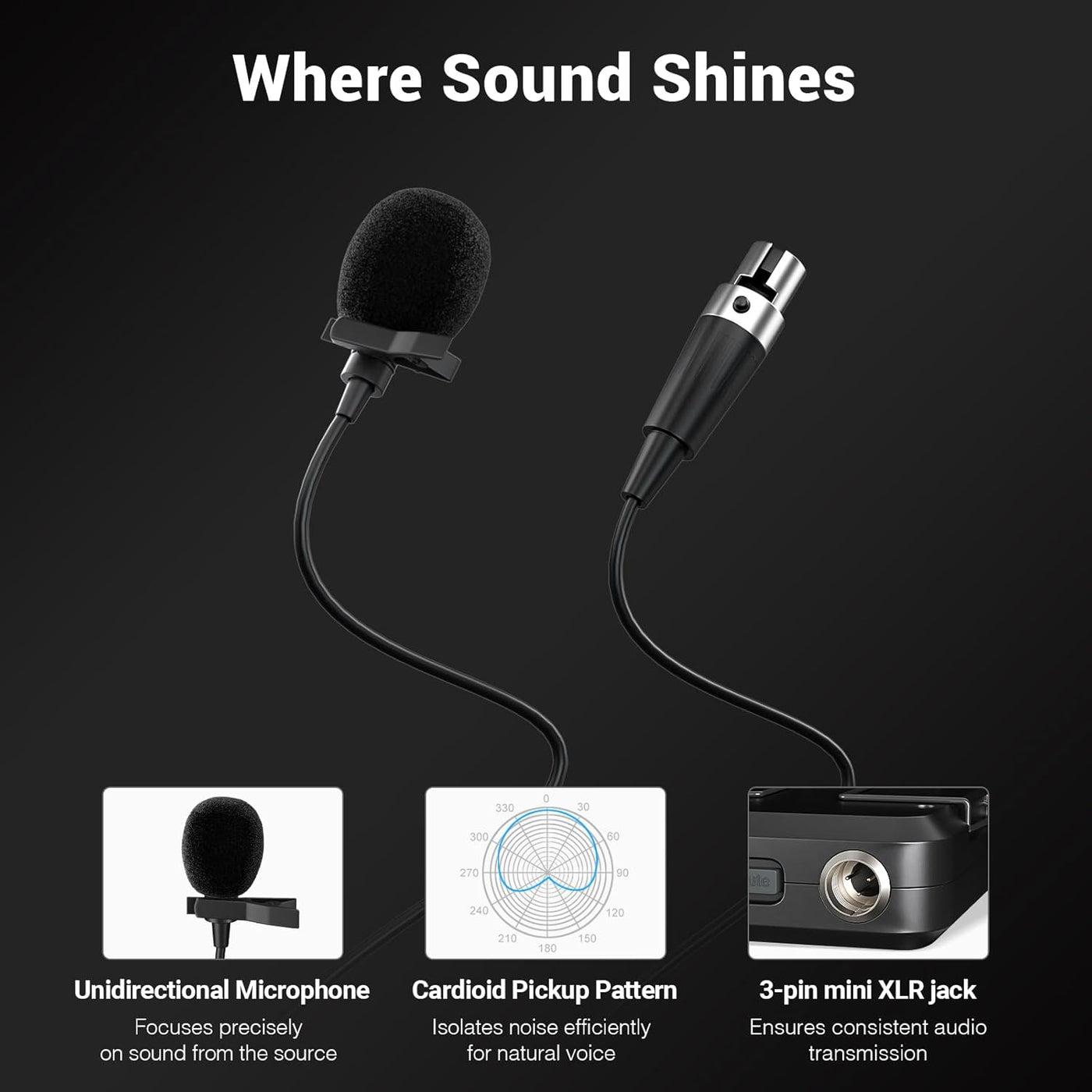 Phenyx Pro Wireless Microphone System, UHF 4Channel Wireless Mic Set w/ 4 Bodypacks - $190