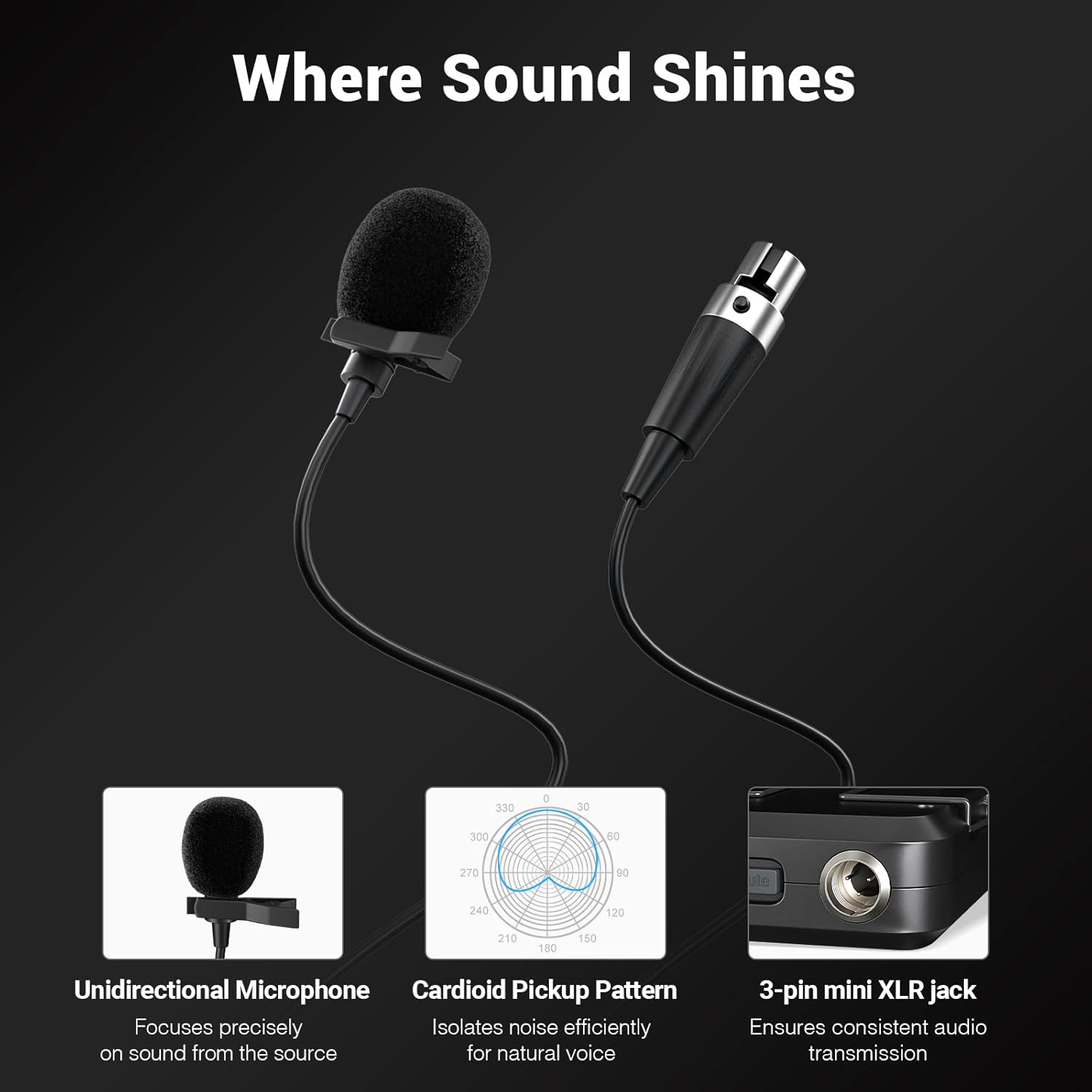 Phenyx Pro Wireless Microphone System, UHF 4Channel Wireless Mic Set w/ 4 Bodypacks - $190