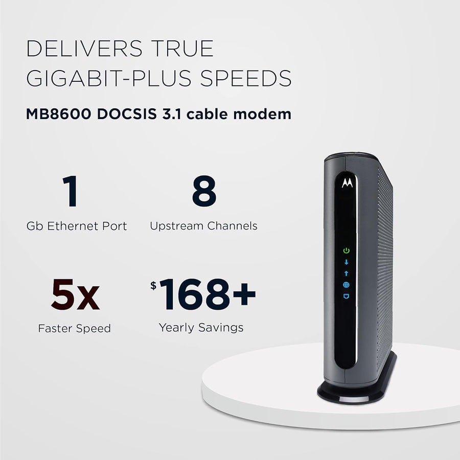 Motorola MB8600 DOCSIS 3.1 Cable Modem - $110