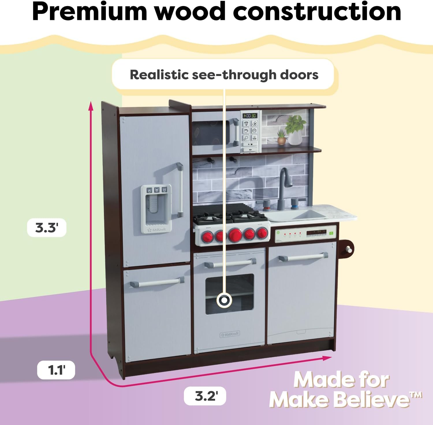 KidKraft Uptown Elite Espresso Play Kitchen with EZ Kraft Assembly DISCOUNT BROS