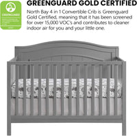 Oxford Baby North Bay 4-in-1 Convertible Baby Crib, Dove Gray - $130