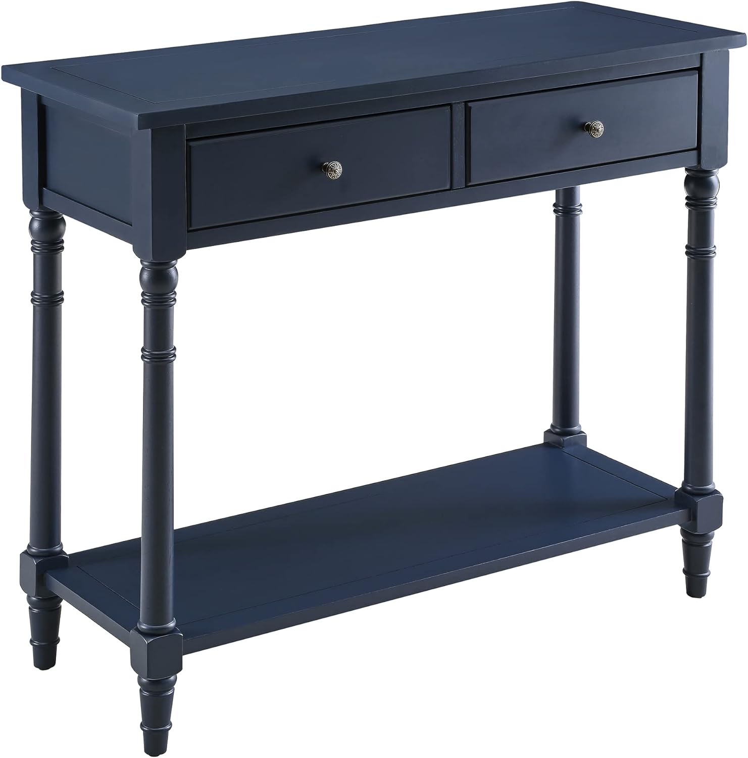 Entryway Table with Storage Drawers, Console Table with Shelf, Blue SFZ-004-BL - $110
