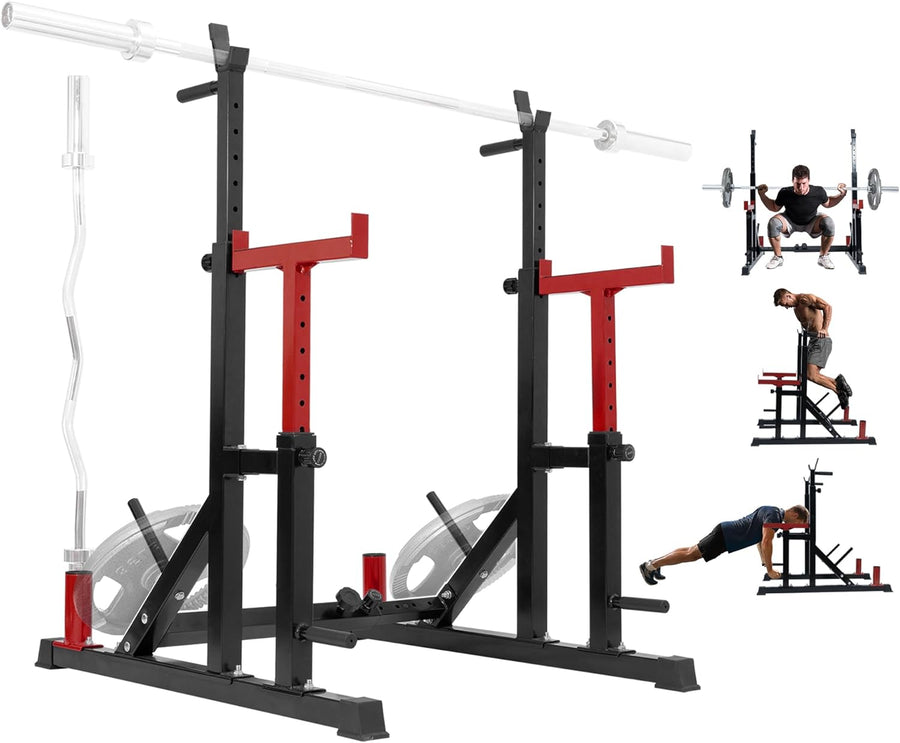 Yes4All Squat Rack for Home Gym, Adjustable Barbell Stand Rack - $50