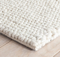 S & L Homes Wool Cotton Hand Woven Chunky Knit Popcorn Rug (8' x 10' - Ivory) - $140