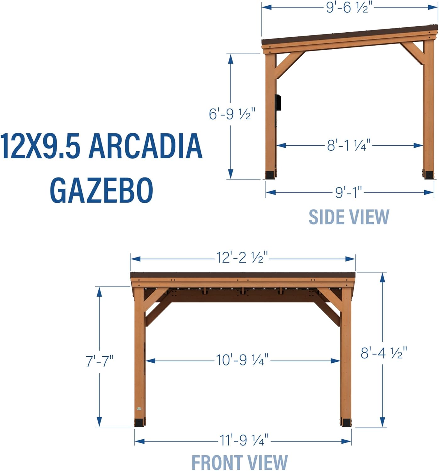 Backyard Discovery Arcadia 12 x 9.5 All Cedar Wooden Gazebo Pavilion - $1200