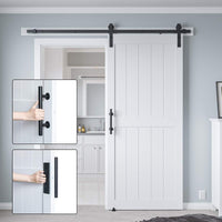 36in x 84in MDF Sliding Barn Door with 6.6ft Barn Door Hardware Kit & Handle - $105