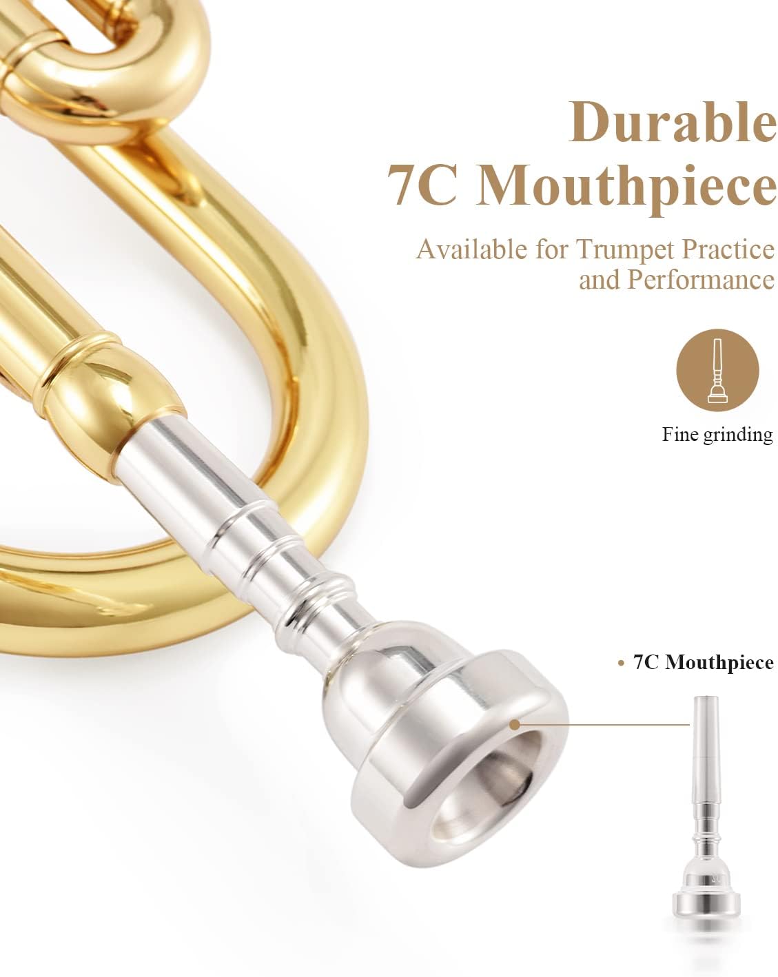 Eastar Bb Standard Trumpet Set for Beginner with Hard Case, ETR-380, Golden - $110