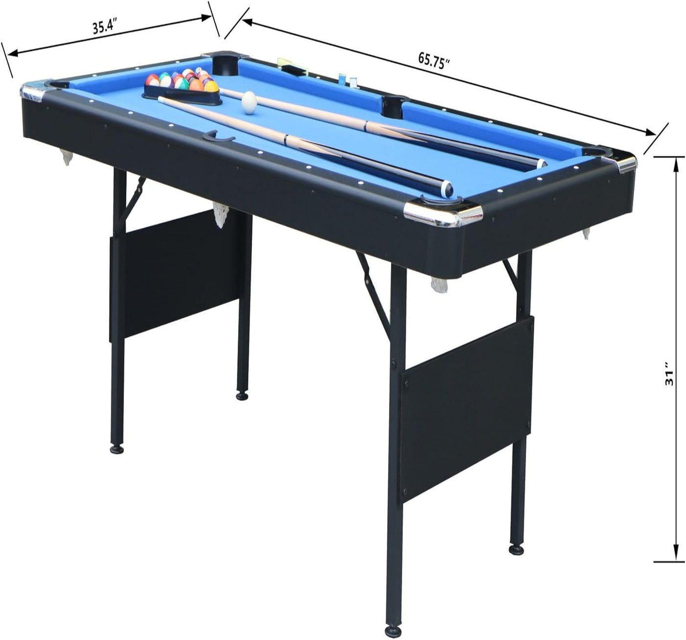 5.5 FT Billiards Table, Stable Portable Pool Table with Full Set of Balls - $180