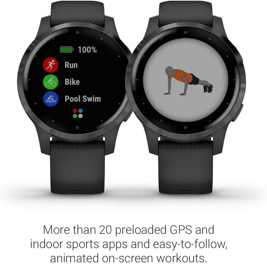 Garmin Vivoactive 4, GPS Smartwatch, Black - $210