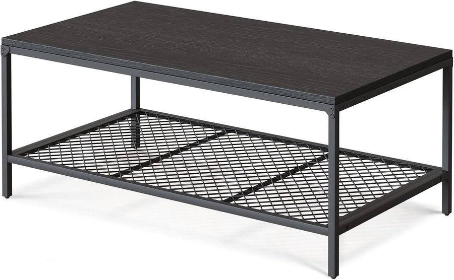 Novilla Coffee Table with Storage Shelf for Farmhouse Living Room Table - $45