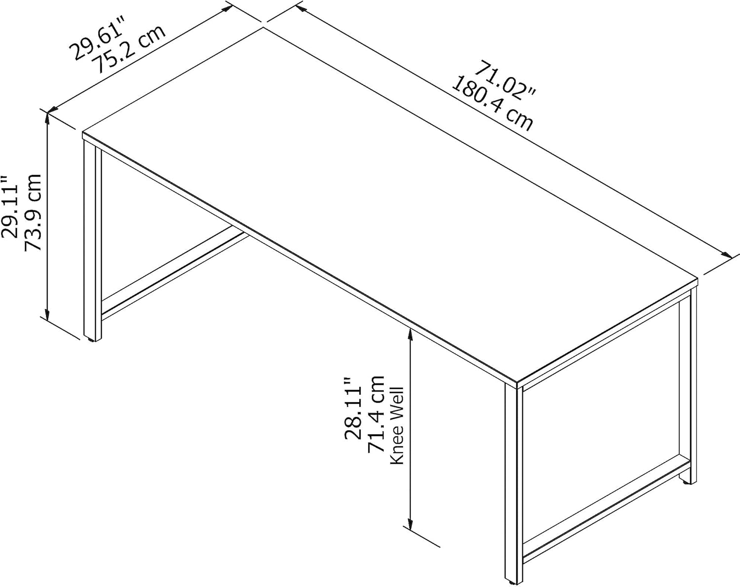 Bush Business Furniture 400 Series 72W x 30D Table Desk, Storm Gray (400S145SG) - $205