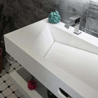 Gesipor 32"x19" Wall Mount Bathroom Vanity with Sink Stone Resin - $300