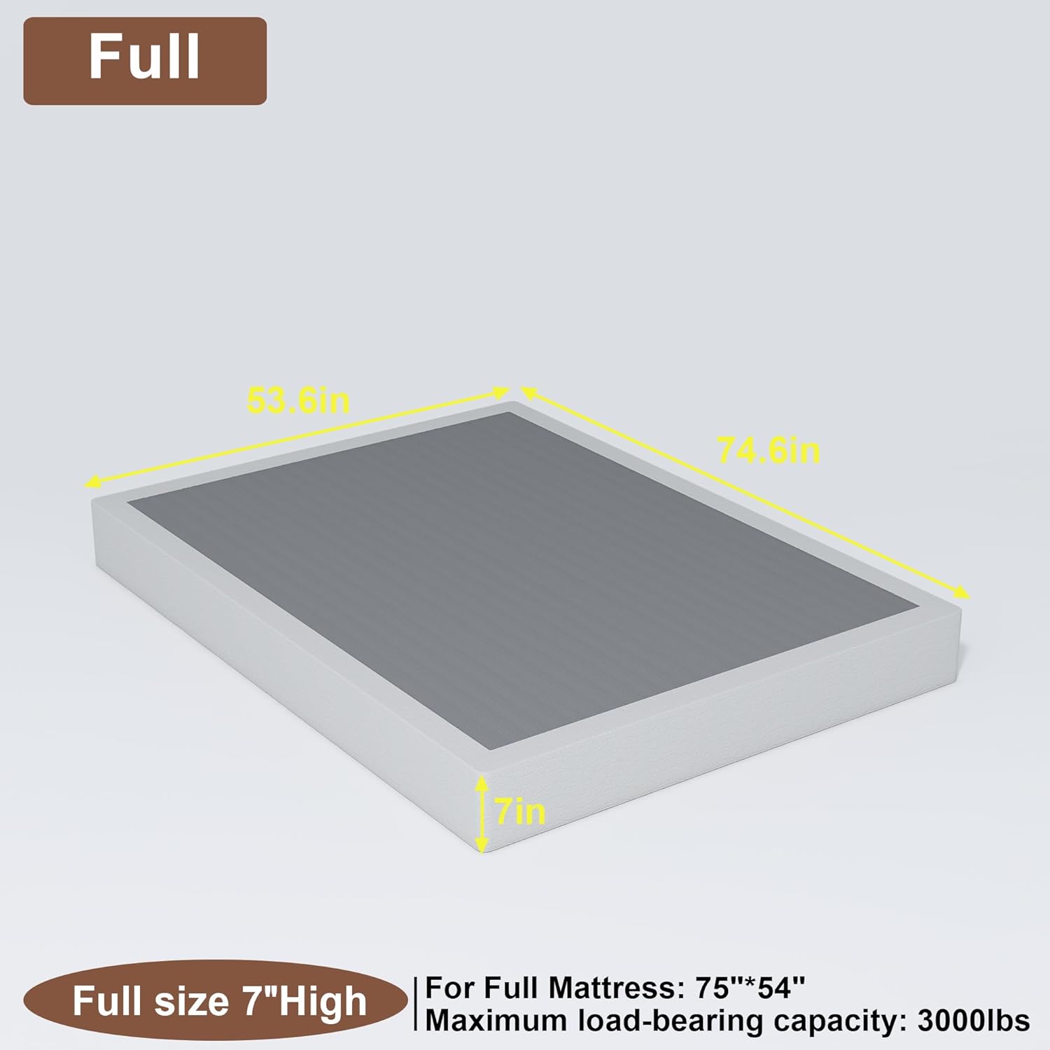 Full Size Box Spring with Fabric Cover Set,7 Inch High Profile Full Box Spring - $40