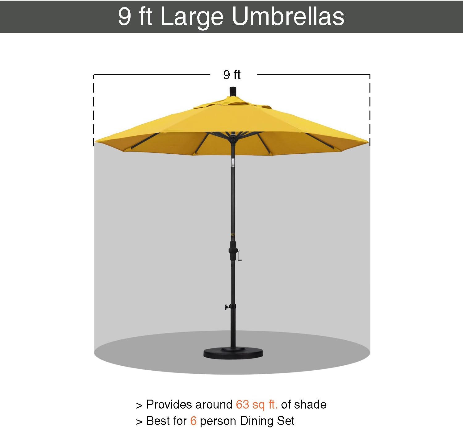 California Umbrella GSPT908302-F25 9' Round Aluminum Market, Crank Lift - $65