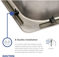 Dayton D125221 Single Bowl Drop-in Stainless Steel Sink 25 x 22 x 6.5625" - $50