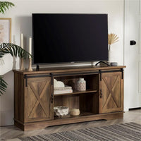 Walker Edison Richmond Farmhouse Sliding Barn Door Stand for TVs up to 65 inches - $180