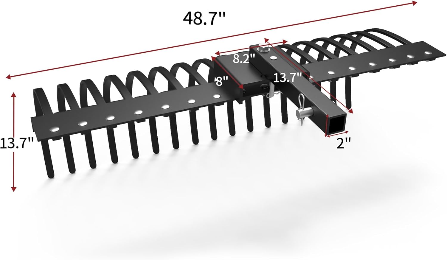 YITAMOTOR Tractors Rake 17 Pine Straw Rake Fits 2" Receiver for Lawn Tractors - $105