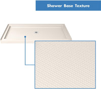 DreamLine SlimLine 34 in. D x 48 in. W x 2 3/4 in. H Center Drain Single - $240