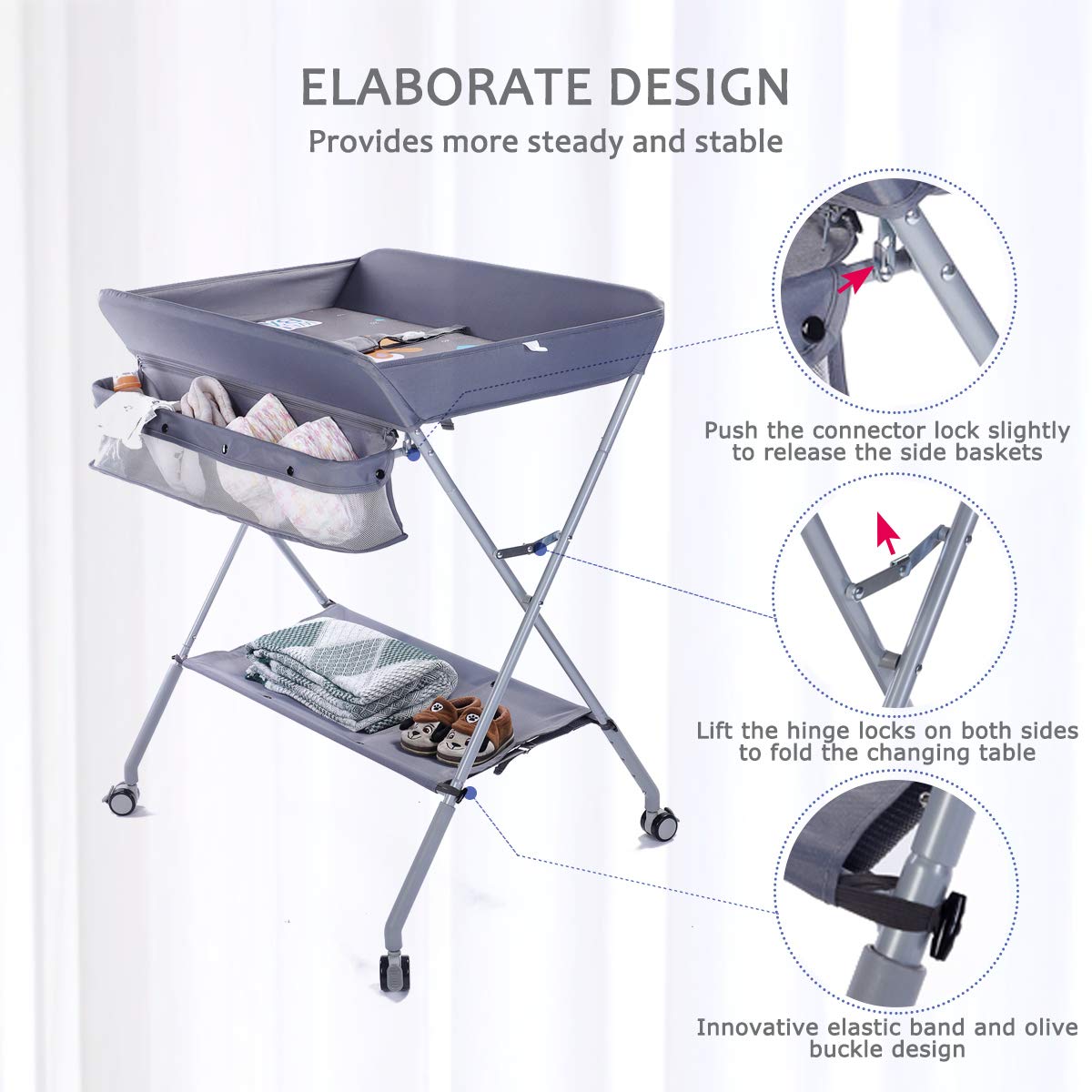 Folding diaper changing discount table