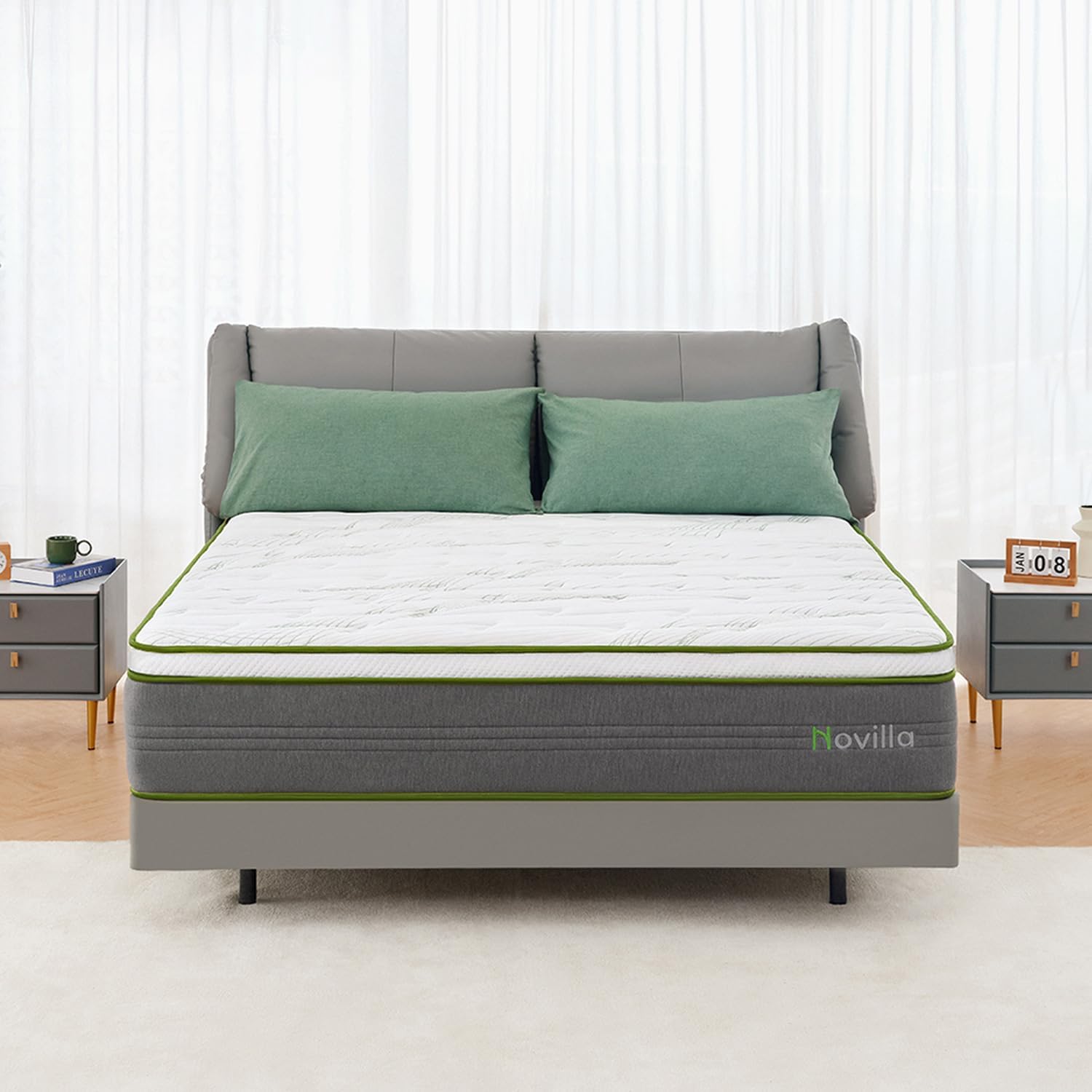 Novilla King Mattress, 12 Inch Gel Memory Foam Hybrid Mattress - $180