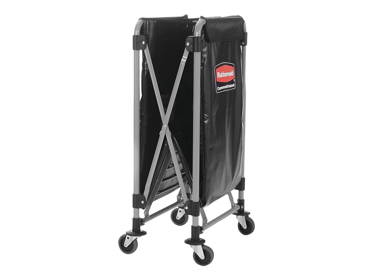 Rubbermaid Commercial Products, Collapsible X Cart, Black, Steel 8 Bushel Bin - $105