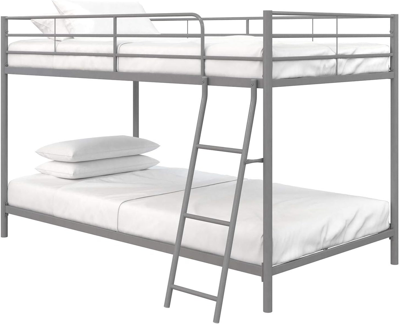 DHP Junior Twin Bunk Bed, Ideal for Small Spaces, Metal Frame, Silver - $95