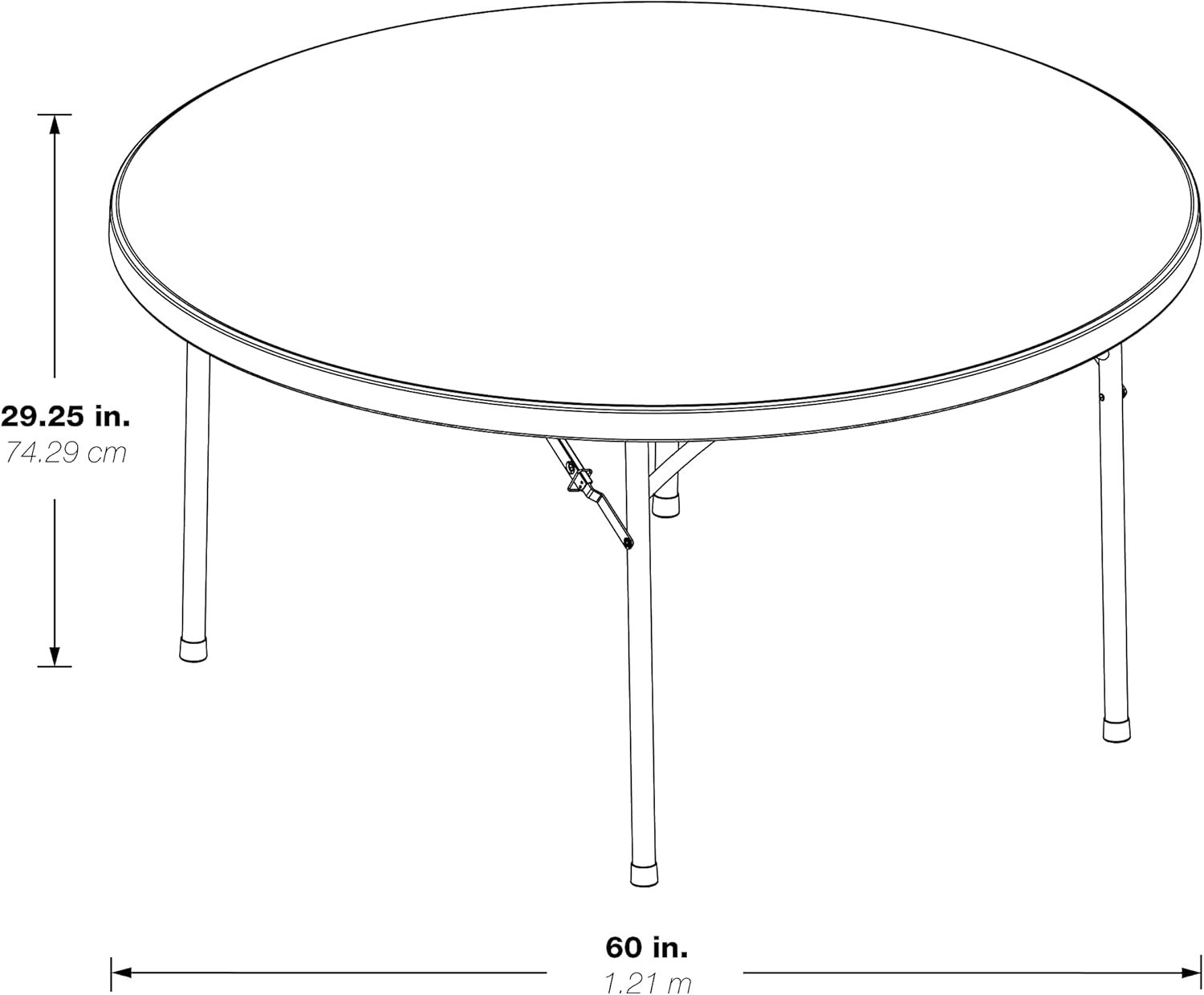 Office Star Resin Folding Table for Banquets, Picnics, and Parties, 60 Inch, Round - $170